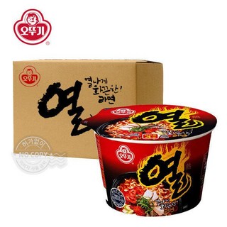 오뚜기 (박스) 열라면 큰컵105g 12입 대용량 라면대량 국민 식사대용 캠핑 필수먹거리, 오뚜기 (박스) 열라면 큰컵105g 12입 대용량 라면
