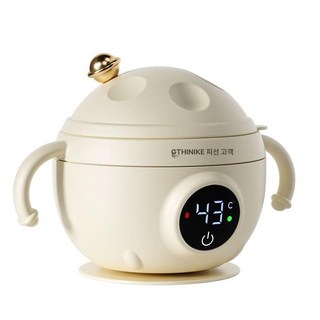 루키라이프 스마트 이유식 보온 그릇 이유식보온기 온도유지 여행용 휴대용, 1개, 1g, 화이트 크림