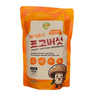 표고버섯칩 표고버섯과자 간식 건강 다이어트 간식 어린이 간식 핑거푸드, 1개, 200g