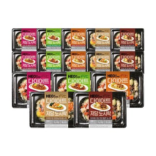 허닭FIT 다이어트 저당 식단관리 도시락 5종 혼합 (무첨가/1g저당/21g단백질), 15개, 260g