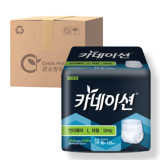 카네이션 남여공용 성인기저귀 언더웨어 L, 대형, 10매, 8개