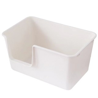 一體式貓砂盆 封閉式貓砂盆 加高防撥砂 防臭 特大貓砂盆 半封閉貓砂盆 寵物用品, 1個, 【大號 經典】-奶油白  (附貓砂鏟), 奶白