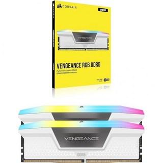 코르세어 복수 RGB DDR5 RAM 32GB 2x16GB 6000MHz CL40 인텔 XMP iCUE 호환 컴퓨터 메모리 - 화이트 CMH32GX5M2B6000C40W, 32GB (2x16GB)_White, 2개