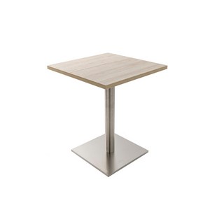 防潮塑合板餐桌 咖啡店桌椅/咖啡桌/方桌/圓桌/休閒桌/洽談桌, 不鏽鋼方盤+白核桃(60*60公分)