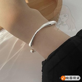純銀手鐲 手錬 925純銀不規則水滴手鐲 2024新款 輕奢冷淡風手環