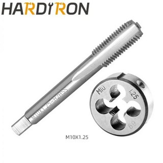 탭다이스 Hardiron M10x0.5 0.75 1 1.25 탭 및 다이 세트 오른쪽 기계 스레드 원형, 04M10x1.25, 1개