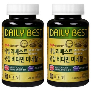 종근당 데일리베스트 종합비타민 미네랄, 180정, 2개