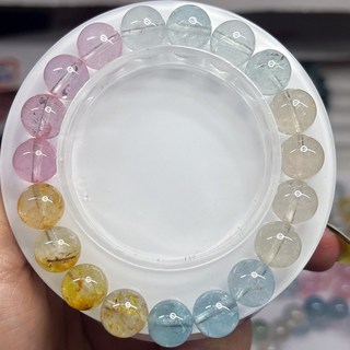 彩色托帕石手串 圓珠設計 繽紛多色