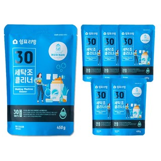 세탁조 클리너 450gX6팩 대용량 드럼 통돌이 겸용 가루형 쉼표리빙, 450g, 6개