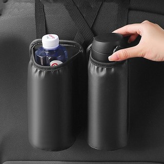 QY 자동차용 수납 포켓 다용도 케이스 물병 우산 수납함 걸기 붙이기 가능 자동차 소화기 수납함 보관함, 블랙 중형, 1개