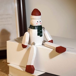 台灣熱銷手木雕小擺件木質雕刻裝飾品禮物 - 精緻手工藝品，居家裝飾首選, 雪人