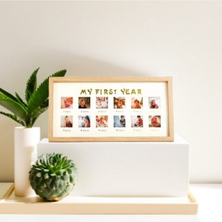 파보리테 증명사진 액자 아기성장 여행사진 타임라인 액자, 1개, 원목