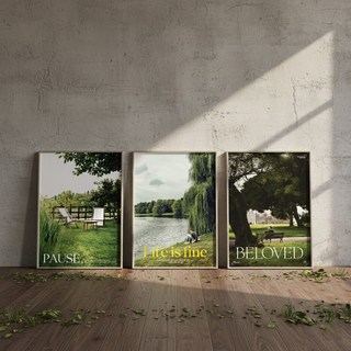 컨티뉴 휴식 공원 풍경 3종 프리미엄 포스터 세트 A3