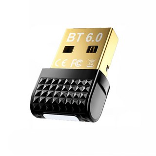 藍牙接收器 6.0，支援五設備連接，相容Airpods，電腦外接USB藍牙, 1個, 黑色, 藍芽接收器6.0