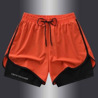 運動短褲 戶外登山健身訓練跑步短褲 假兩件式籃球短褲 輕薄透氣速乾 防走光雙層 涼感冰絲 百搭休閒