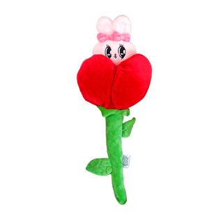 에스더 버니 꽃 튤립 장미 인형 장식 35cm 발표회 졸업 입학 학예회 음악회 연주회 꽃다발 재료, 1개, 레드