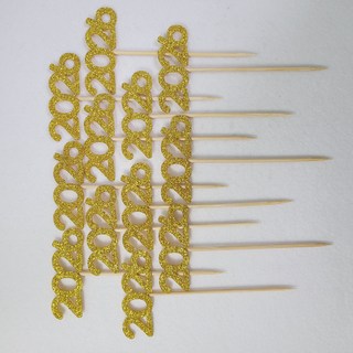 글리터펠트 2026 미니픽 머핀픽 새해토퍼, 12개