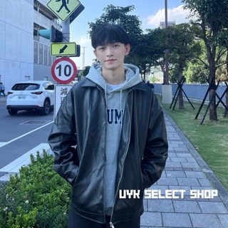 【UYK】質感復古風翻領皮革外套 皮外套（男/女）