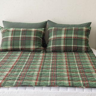 국산 카본 원적외선 탄소매트, 더블D(135 x 180 cm), 체크그린