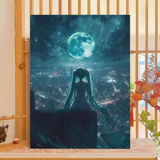 手工數字油畫 DIY 填色塗色畫 40*50cm 兒童益智 丙烯畫, XH30,【40*50數字油畫】+顏料+工具+膠膜, 1個