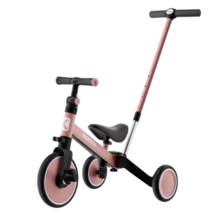 加利寶貝 Kiwicool 四合一多功能滑步車 兒童三輪車 平衡車 學步車 兒童滑步車 大車推桿款, 粉紅色升級版推桿款, 1個