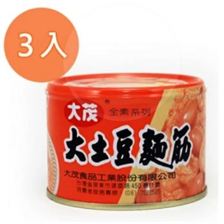 【大茂】大土豆麵筋 易開罐 三入組 (台灣經典罐頭，方便美味), 170g, 3罐