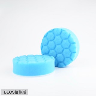 BEOS 清潔蠟海綿 黏扣式氣動海綿組 適用於洗車打蠟、拋光及棕櫚蠟上蠟, 1個, 6吋