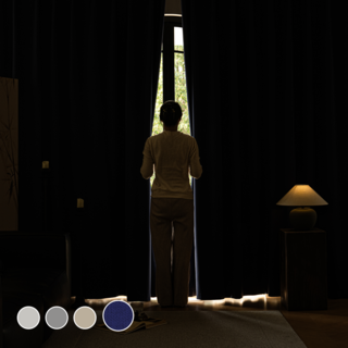 [1+1] HOMEY NEST 밝은색상 100% 완벽 빛차단 암막커튼 호텔식 방풍 암막 린넨커텐 아일렛형