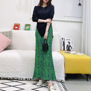 sainteve 6512 不對稱長袖針織衫+半身裙