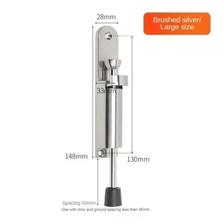 문짝지그 스프링로드 도어 스톱퍼 조정 가능한 위치 합금 헤비 듀티 홀더 중지 벽 보호기 홈, 03 BRUSHED LARGE