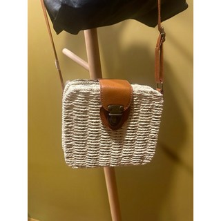 方型編織渡假風時尚包包 簡約設計 輕盈材質 海灘城市休閒百搭