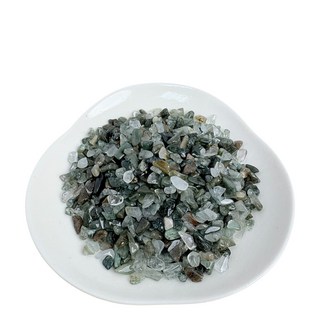綠髮晶碎石 100g裝 原石 水晶石 消磁水晶 淨化水晶 天然碎石 能量 造景石 天然水晶 聚寶盆 魚缸造景 開運, 綠髮晶