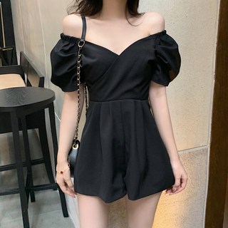 韓系性感露肩 - 短袖上衣 + 短褲