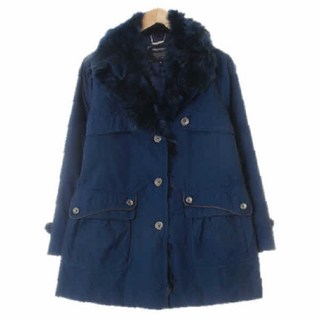 0325 크로커다일 네이비 폭스퍼하프트렌치코트 [95]