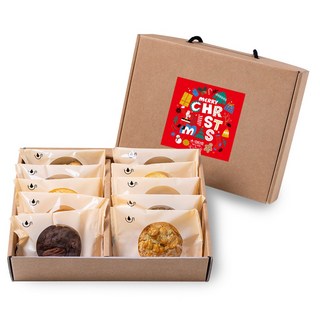 [크리스마스선물포장] 아타토 수제쿠키선물세트 2호 (10종 쿠키 / 선물박스포장), 1개