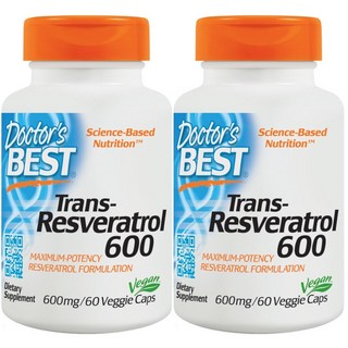 Doctor's BEST 反式白藜蘆醇素食膠囊, 60顆, 2罐