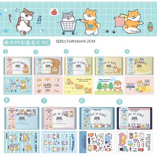 台灣製-正版柴犬PP彩虹名片卡C, 1個, 補充包64張