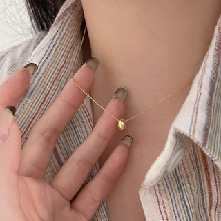 (도영도영이착용) 반구술 물방울 포인트 실버925 목걸이