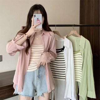 女士長袖襯衫，夏季新款，修身設計，百搭開叉，兩件套