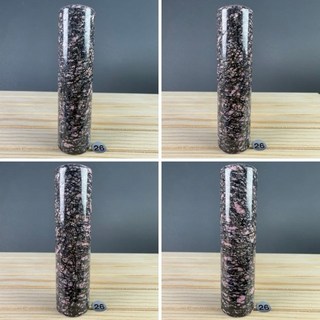 【晶星】天然紅薔薇輝石圓型印章 個人章 玫瑰石 薔薇輝石 原礦 礦石 水晶印章 開運 招財, 1個, 26