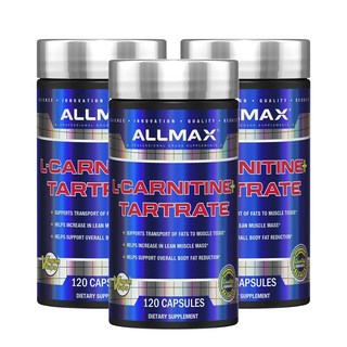 Allimax 左旋肉鹼&酒石酸鹽植物膠囊, 120顆, 3罐