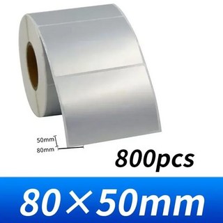 무광 실버 PET 바코드 라벨 열전사 리본 프린터 스티커 20 30 40 50 60 70 80 90 100, 16) 80x50mm 800PCS, 1개
