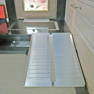 斜坡板專家 鋁合金左右折疊式斜坡板 SGS認證 輕量 台灣製造, 1個, 13kg/板長159坡道長150內徑75