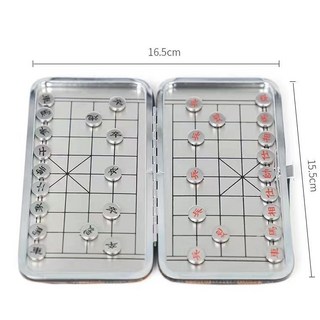磁吸迷你象棋 禮物 桌遊 益智玩具, 金屬盒丨帶棋盤+磁石棋, 1個