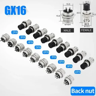 5/10/100Set GX12/GX16/GX20 항공 커넥터 Male/Female 2/3/4/5/6/7/8/9/10/12/14/15Pin 도킹/고정 원형 커, 02 GX16 Fixed, 01 5Sets(Male Female), 12 8P