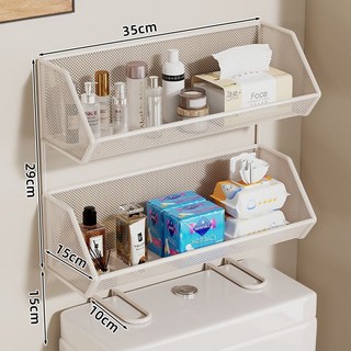 衛浴馬桶上方置物架 加大加粗：【雙層白色】, 加大加粗：【雙層白色】,全新升級：馬桶置物架+【0地擴容】, 1個