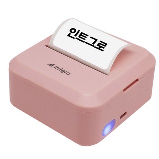 인트그로 감열식 미니 휴대용 네임스티커 라벨프린터 T300, 1개, T300_미스티 핑크