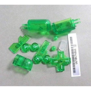 ABXY L R D 패드 크로스 버튼 전체 세트 + 전도성 스타일러스 터치 펜 라벨 for 닌텐도 DS 라이트 NDSL 교체 레드, Clear Green