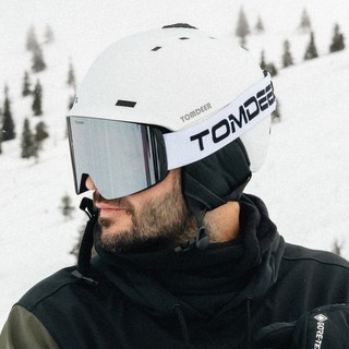 톰디어 고스트 스노우 보드 스키 헬멧, 화이트, 1개