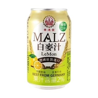 崇德發白麥汁檸檬風味，德國原裝進口，健康飲品，全素可用，清新爽口, 1個, 330ml